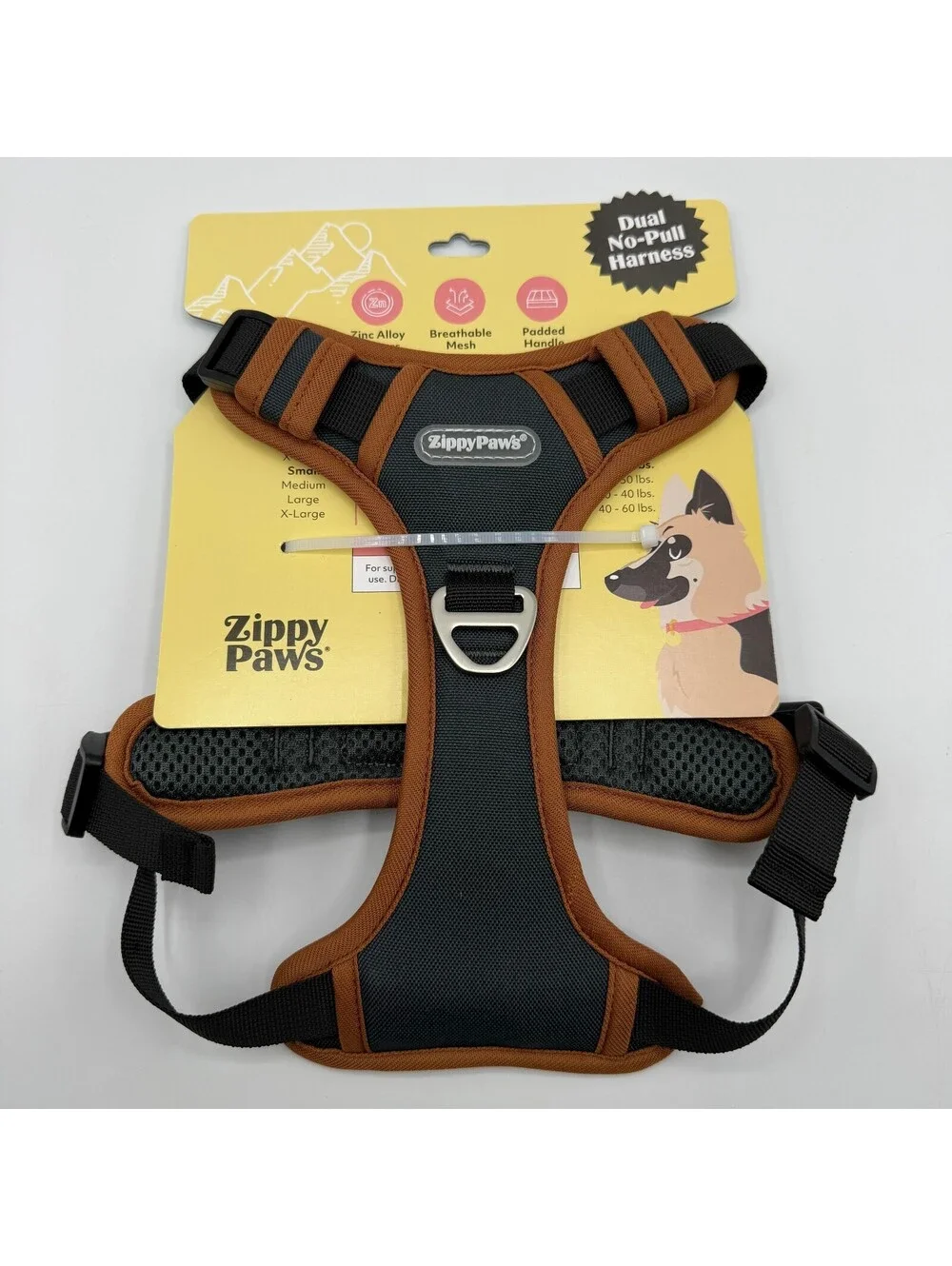 ZippyPaws No Pull Dog Harness Small Black Brown 10 to 20 lbs ZPC-C0007 Zippy Paw